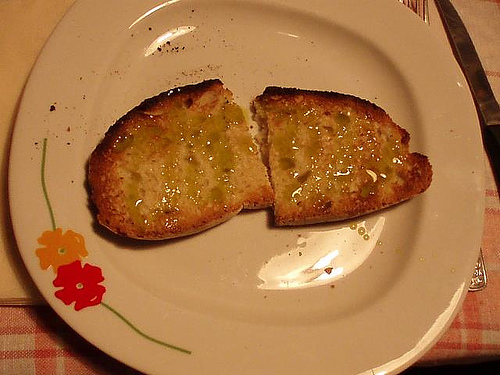 Brot, Knoblauch, Olivenöl