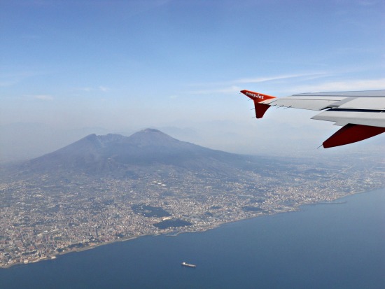 Flying Over the Bay of Naples in Southern Italy