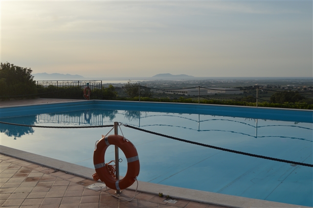 Baglio Oneto Resort & Wines, Marsala. Pool with view over the vineyards